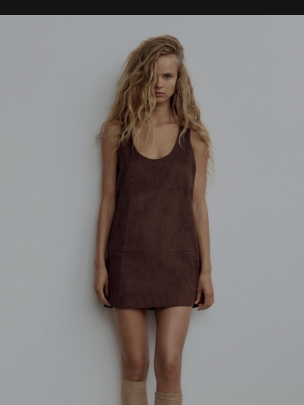 Zara Brown Suede Mini Dress